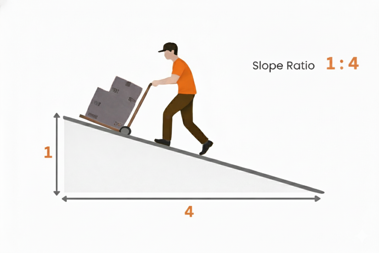Trolley or vehicle ramp reference